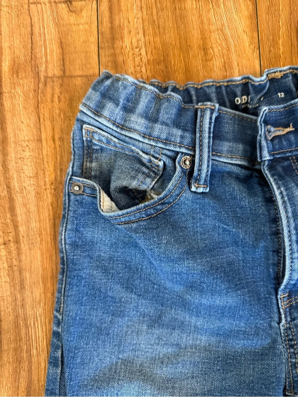Old Navy Girls Blue Slim Straight Jeans Adjustable Waist Size 12